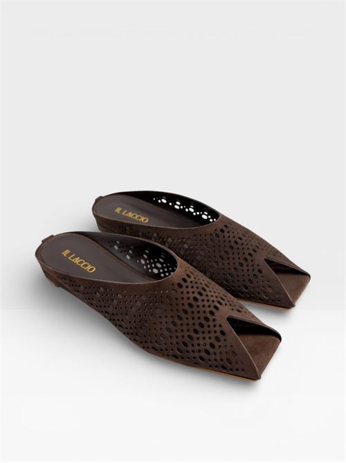 Scarpe da donna sabot neri traforati. IL LACCIO | 317CAMOSCIOT.MORO